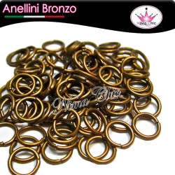 200pz Anellini apribili 5mm bronzo