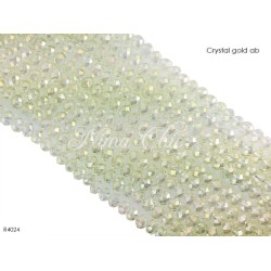 1 Filo di Cipollotti in cristallo sfaccettato 4mm Crystal gold