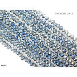 1 Filo di Cipollotti in cristallo sfaccettato 4mm Blue crystal 1/2 ab