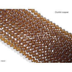 1 Filo di Cipollotti in cristallo sfaccettato 4mm Crystal copper