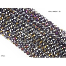 1 Filo di Cipollotti in cristallo sfaccettato 4mm Gray violet ab