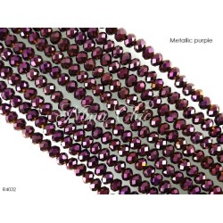 1 Filo di Cipollotti in cristallo sfaccettato 4mm Metallic purple