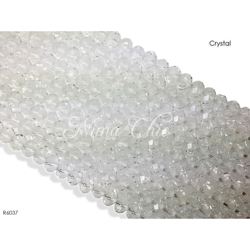 1 Filo di Cipollotti in cristallo sfaccettato 6mm Crystal