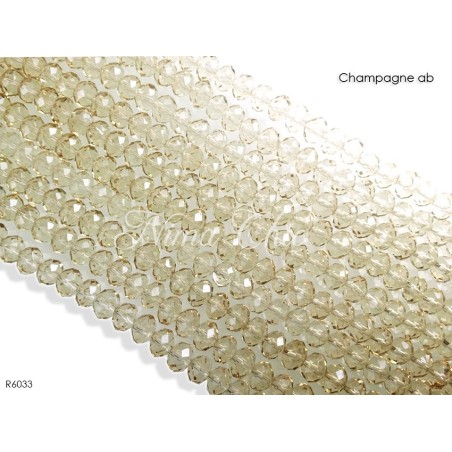 1 Filo di Cipollotti in cristallo sfaccettato 6mm Champagne ab