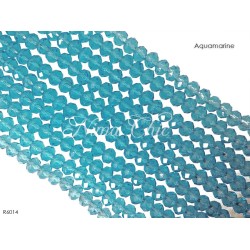 1 Filo di Cipollotti in cristallo sfaccettato 6mm Aquamarine