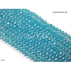 1 Filo di Cipollotti in cristallo sfaccettato 6mm Aquamarine ab