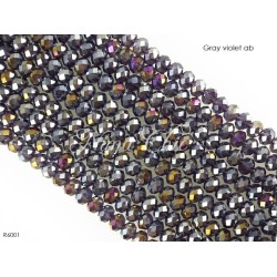 1 Filo di Cipollotti in cristallo sfaccettato 6mm Gray violet ab
