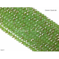 1 Filo di Cipollotti in cristallo sfaccettato 6mm Green opal ab