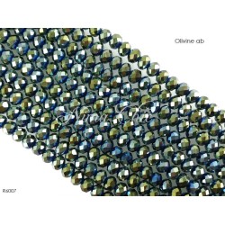 1 Filo di Cipollotti in cristallo sfaccettato 6mm Olivine ab
