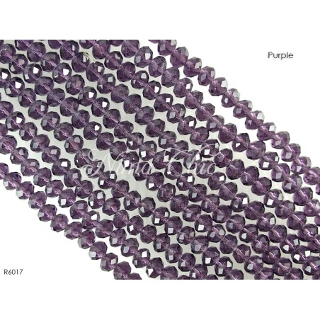 1 Filo di Cipollotti in cristallo sfaccettato 6mm Purple