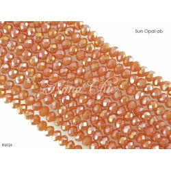 1 Filo di Cipollotti in cristallo sfaccettato 6mm Sun opal ab