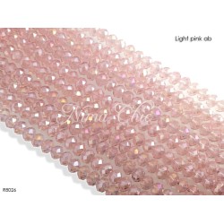 1 Filo di Cipollotti in cristallo sfaccettato 8mm Light pink ab