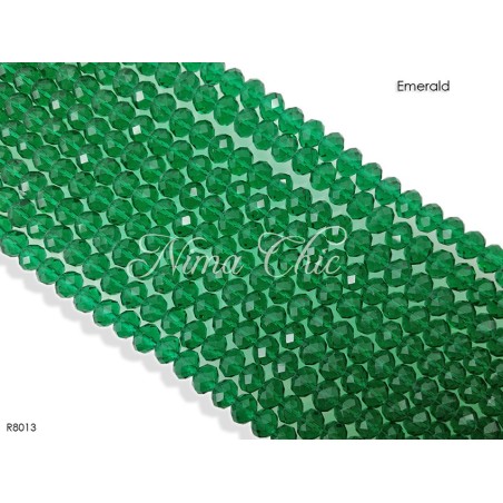 1 Filo di Cipollotti in cristallo sfaccettato 8mm Emerald