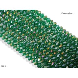 1 Filo di Cipollotti in cristallo sfaccettato 8mm Emerald ab