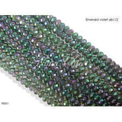 1 Filo di Cipollotti in cristallo sfaccettato 8mm Emerald violet 1/2