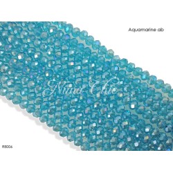 1 Filo di Cipollotti in cristallo sfaccettato 8mm Aquamarine ab