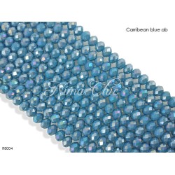 1 Filo di Cipollotti in cristallo sfaccettato 8mm Carribean blue ab