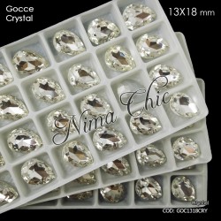 2pz GOCCE in cristallo 13x18mm cabochon crystal