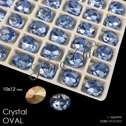 2pz OVALI in cristallo 10x12mm cabochon Light sapphire