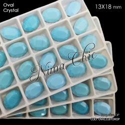 2pz OVALI in cristallo 13x18mm cabochon torquoise opal