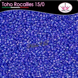 10 gr TOHO ROCAILLES 15/0 Transparent rainbow cobalt