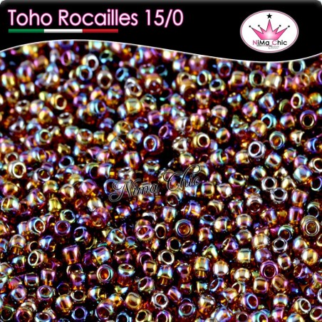 10 gr TOHO ROCAILLES 15/0 Transparent rainbow smoky topaz