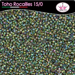 10 gr TOHO ROCAILLES 15/0 Transparent rainbow olivine