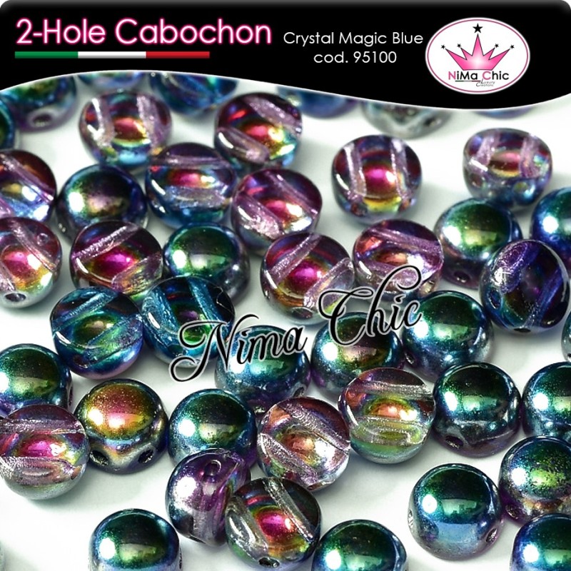 2 hole cabochon crystal full sliperit