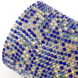 50cm Catena Strass in OTTONE crystal - blue 1/2 AB 2.5mm
