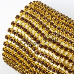 50cm Catena Strass in OTTONE gold/brown opal 3mm