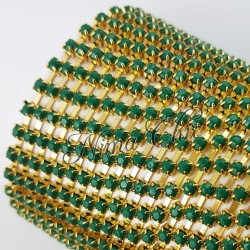 50cm Catena Strass in OTTONE gold/emerald opal 3mm
