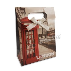 Busta regalo in carta rigida 12x16cm con chiusura a strappo "London"