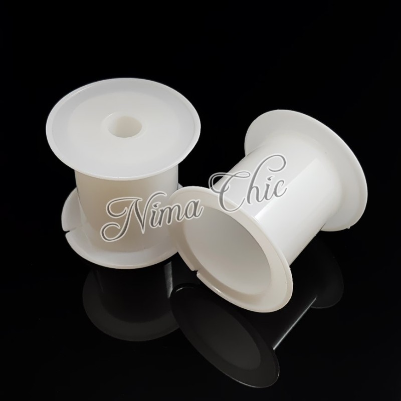 Bobina in PVC bianca per catenina e fili  45x50x37mm