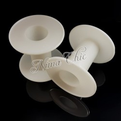 Bobina in PVC bianca per catenina e fili  60x63x27mm