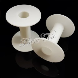 Bobina in PVC bianca per catenina e fili  80x65x23mm