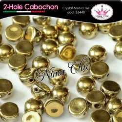 2-hole cabochon crystal amber full