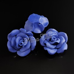 2pz ROSE in polymer 30mm con foro passante  - BLU