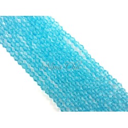 1 FILO di biconi 4mm in cristallo cinese sfaccettato Aquamarine