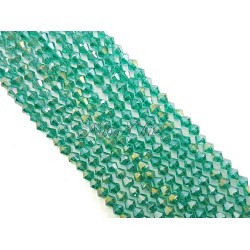 1 FILO di biconi 4mm in cristallo cinese sfaccettato Emerald ab