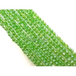 1 FILO di biconi 4mm in cristallo cinese sfaccettato Green ab