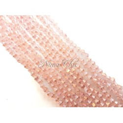 1 FILO di biconi 4mm in cristallo cinese sfaccettato Pink ab