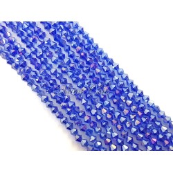 1 FILO di biconi 4mm in cristallo cinese sfaccettato Sapphire ab