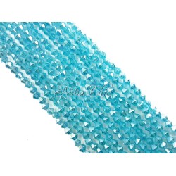 1 FILO di biconi 3mm in cristallo cinese sfaccettato Aquamarine