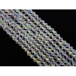 1 FILO di biconi 6mm in cristallo cinese sfaccettato Crystal AB