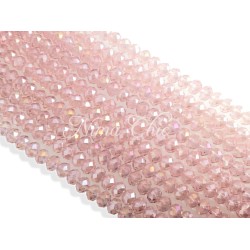 1 Filo di Cipollotti 4mm in cristallo sfaccettato Light Pink ab
