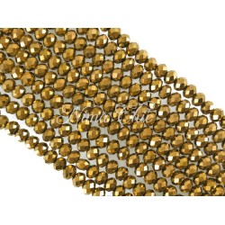 1 Filo di Cipollotti 4mm in cristallo sfaccettato Vintage gold