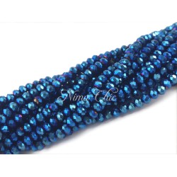 1 Filo di Cipollotti in cristallo sfaccettato 3mm Metallic blue