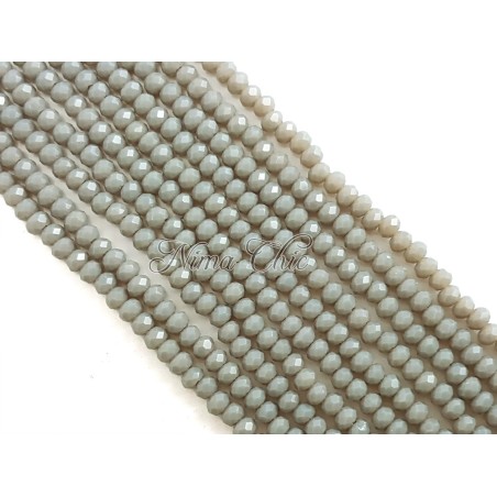 1 FILO di Cipollotti da 2mm in vetro sfaccettato Grey pearl opal ab