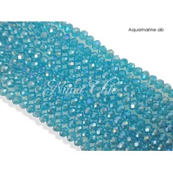 1 FILO di Cipollotti 3mm in cristallo sfaccettato Aquamarine ab