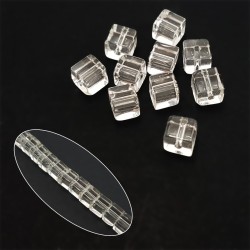 30pz perle CUBO in vetro 4mm crystal